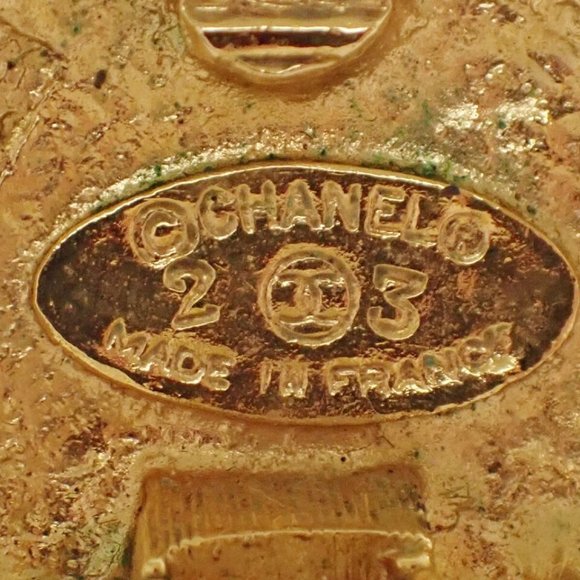 CHANEL Imitation Pearl Round Button Earrings 23 Clip-On Gold Vintage 62RJ174 - Picture 7 of 16